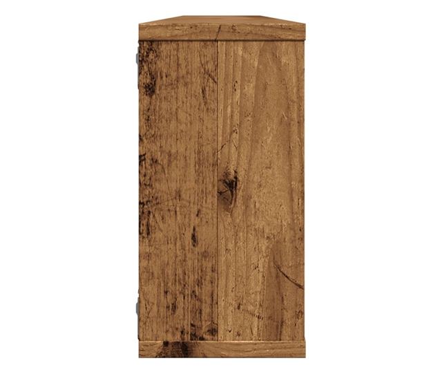 4 db antik fa színű szerelt fa fali kockapolc 100 x 15 x 30 cm