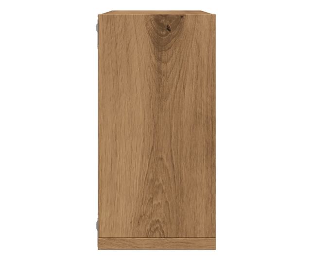 6 db kézműves tölgyszínű szerelt fa fali kockapolc 30x15x30 cm