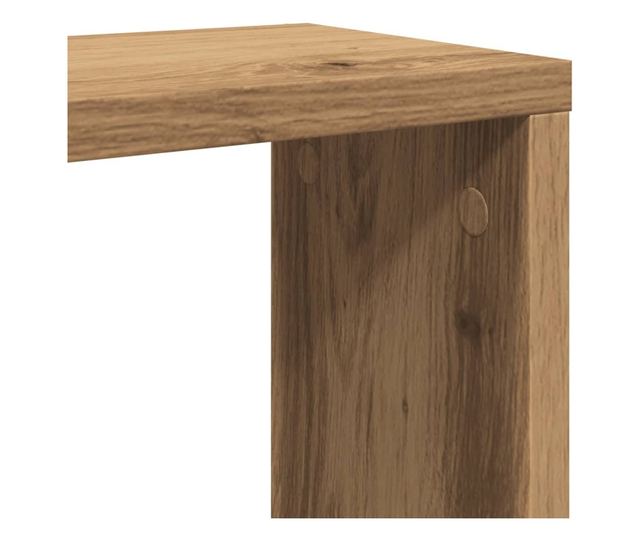 2 db kézműves tölgyszínű szerelt fa fali kockapolc 30x15x30 cm