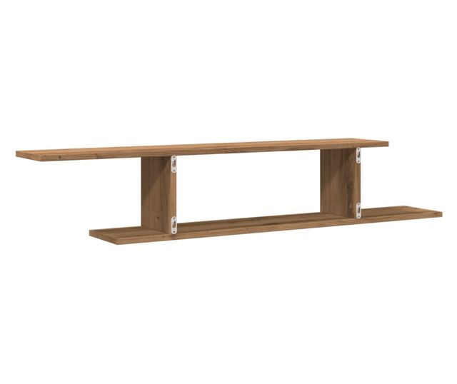 kézműves tölgy színű szerelt fa fali TV-polc 125 x 18 x 23 cm