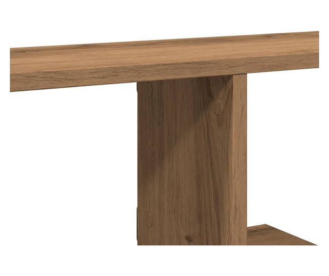 kézműves tölgy színű szerelt fa fali TV-polc 125 x 18 x 23 cm