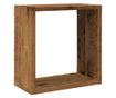4 db antik fa színű szerelt fa fali kockapolc 30x15x30 cm thumbnail 4