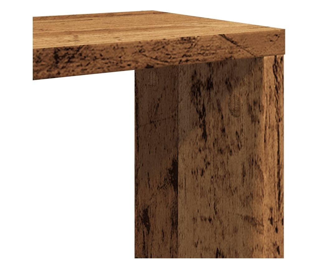 4 db antik fa színű szerelt fa fali kockapolc 30x15x30 cm - 8