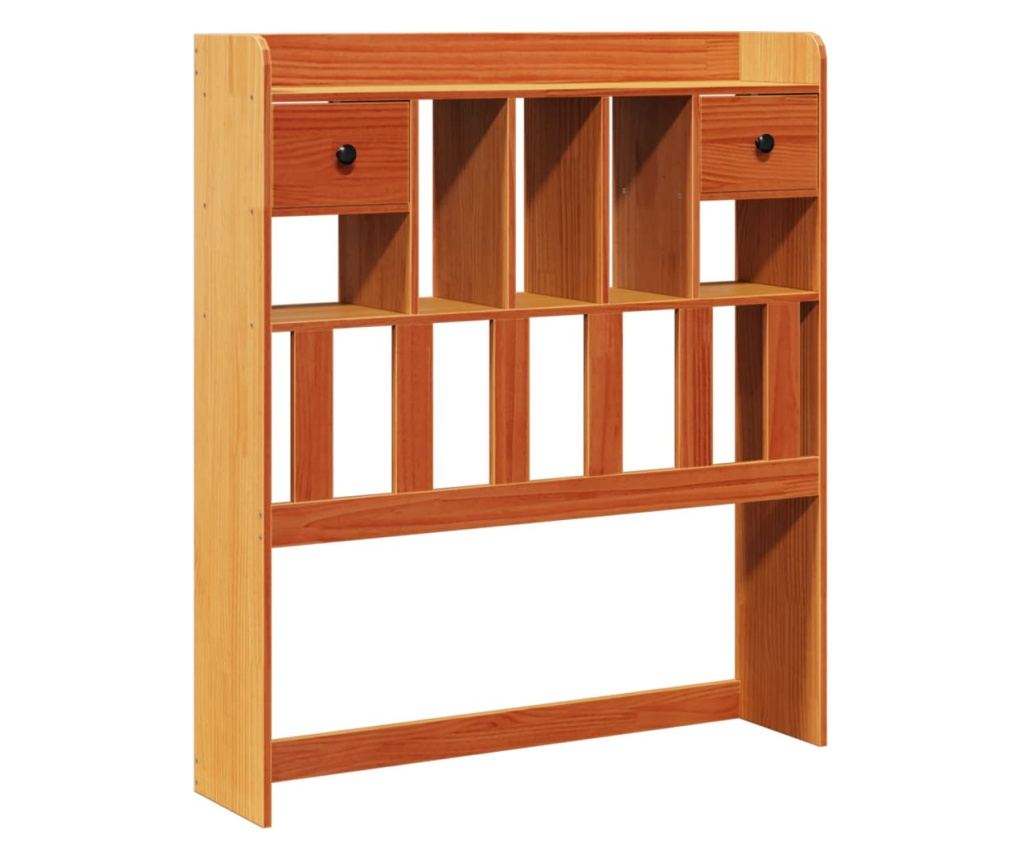 viaszbarna tömör fenyőfa fejtámla tárolóval 90 cm - 2