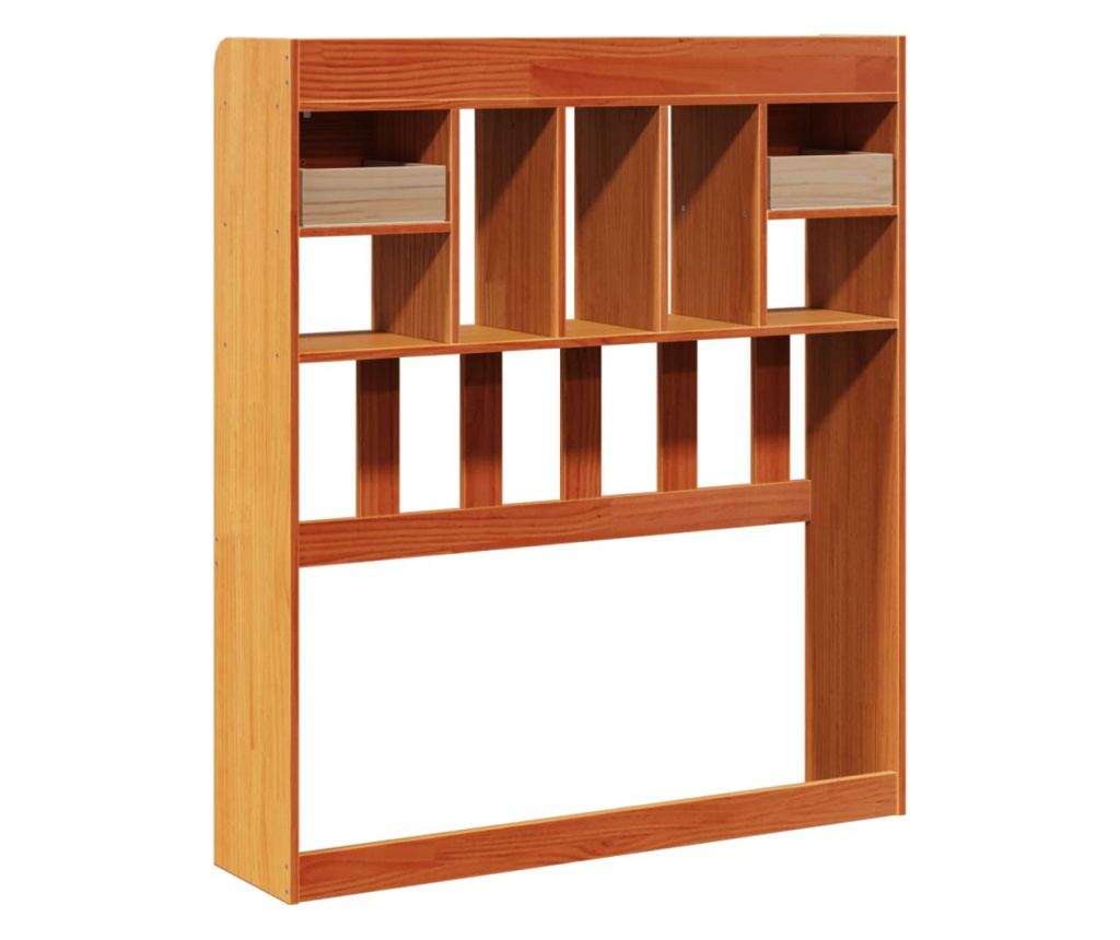 viaszbarna tömör fenyőfa fejtámla tárolóval 90 cm - 6