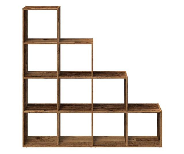 4 szintes antik színű elválasztó könyvespolc 131,5x29x131,5 cm