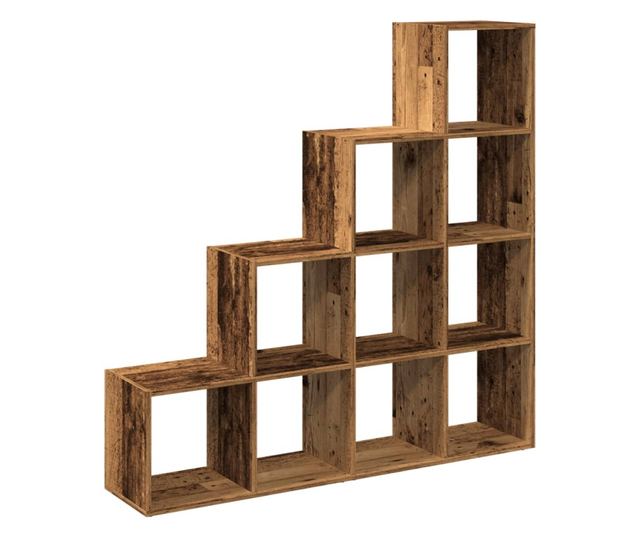 4 szintes antik színű elválasztó könyvespolc 131,5x29x131,5 cm