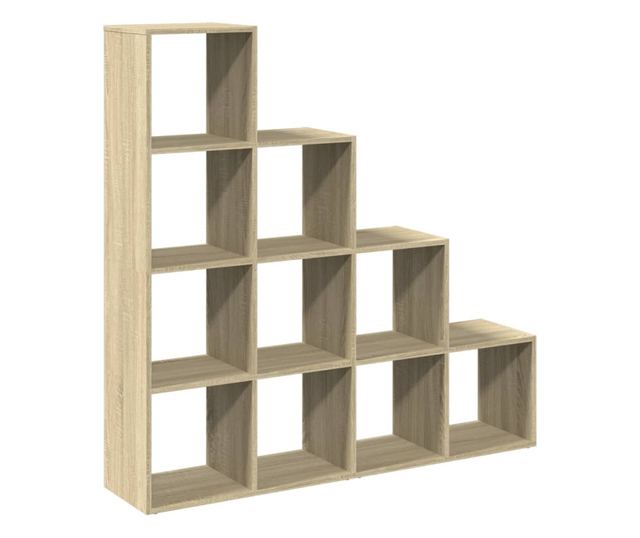 4 szintes sonoma tölgy elválasztó könyvespolc 131,5x29x131,5 cm