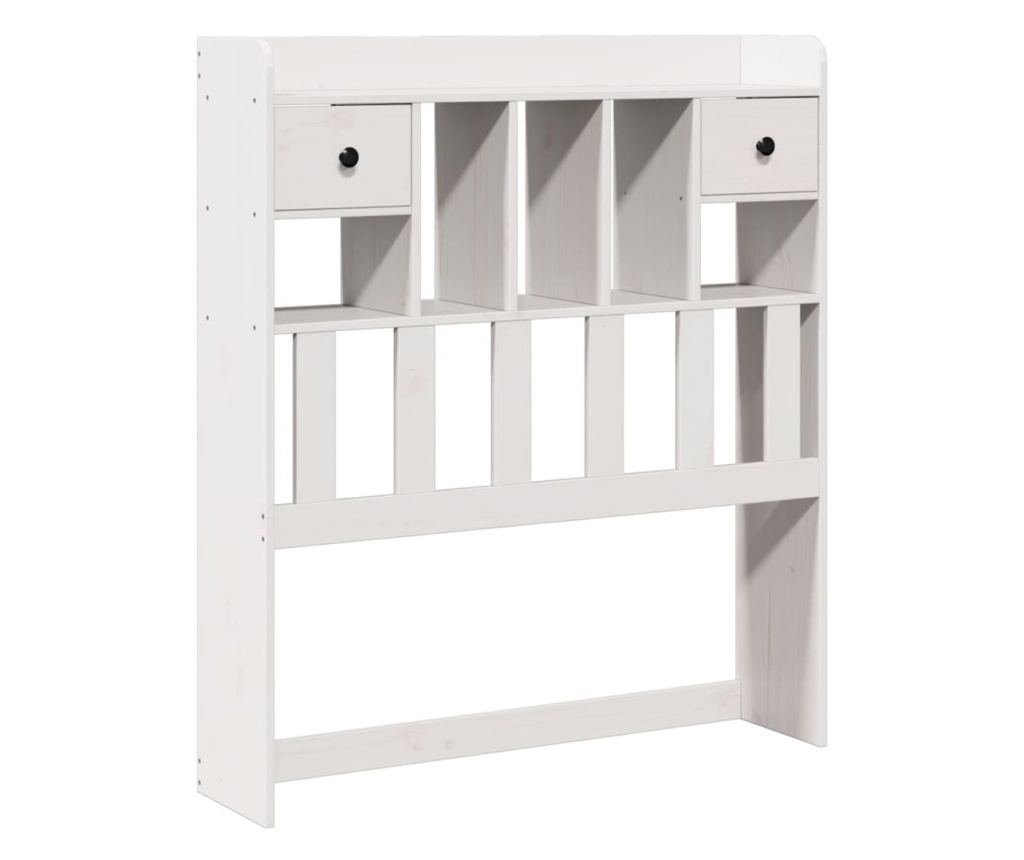 fehér tömör fenyőfa fejtámla tárolóval 90 cm - 2