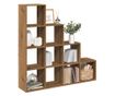 4 szintes kézműves fa elválasztó könyvespolc 131,5x29x131,5 cm thumbnail 1
