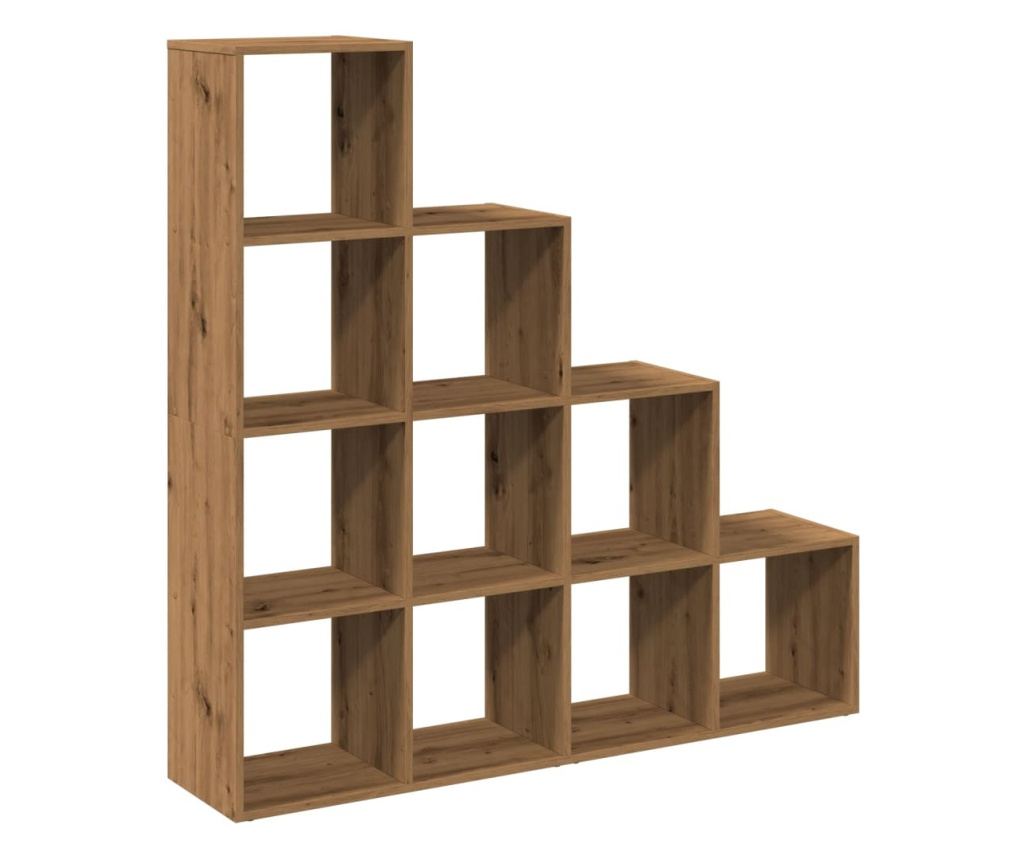 4 szintes kézműves fa elválasztó könyvespolc 131,5x29x131,5 cm - 2