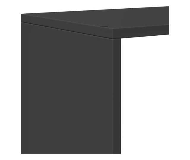 4 szintes fekete fa térelválasztó könyvespolc 131,5x29x131,5 cm