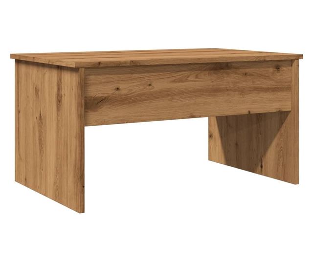 kézműves tölgy színű szerelt fa dohányzóasztal 80x50,5x41,5 cm