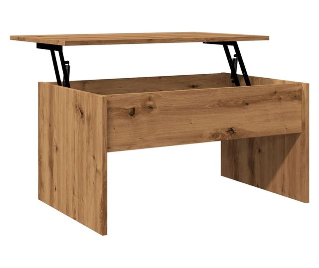 kézműves tölgy színű szerelt fa dohányzóasztal 80x50,5x41,5 cm