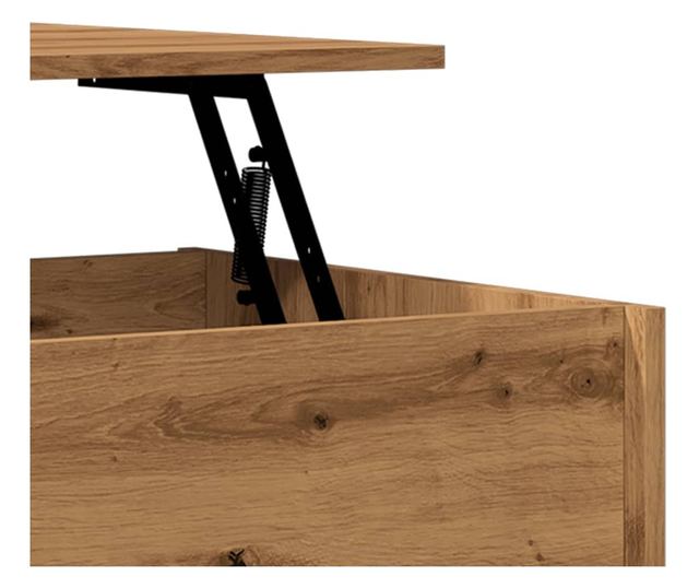 kézműves tölgy színű szerelt fa dohányzóasztal 80x50,5x41,5 cm