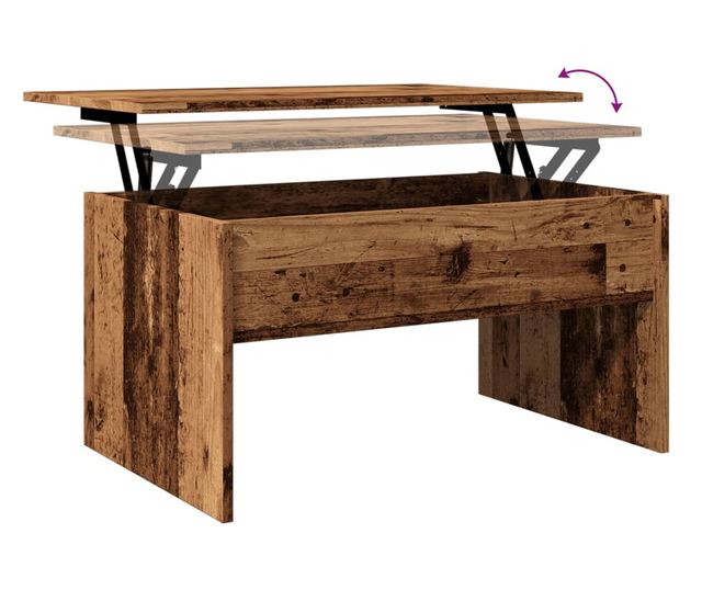 antik fa színű szerelt fa dohányzóasztal 80 x 50,5 x 41,5 cm