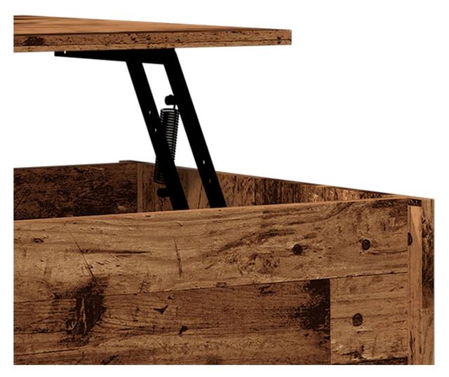 antik fa színű szerelt fa dohányzóasztal 80 x 50,5 x 41,5 cm