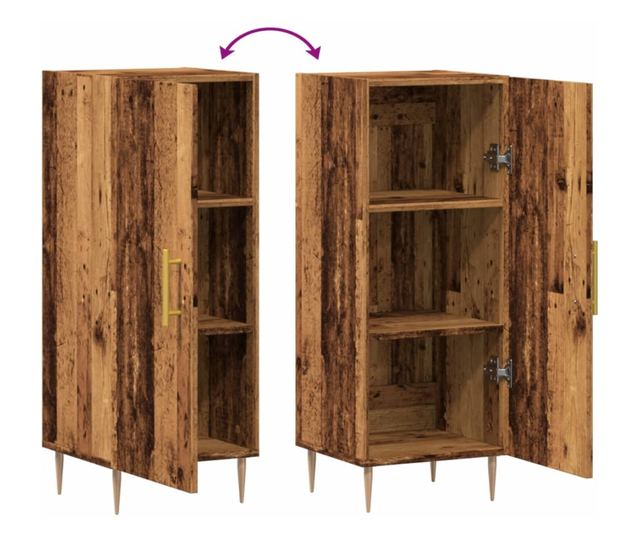 antik fa színű szerelt fa tálalószekrény 34,5 x 34 x 90 cm