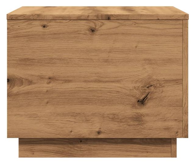 kézműves tölgy színű dohányzóasztal LED-lámpákkal 50x50x40cm