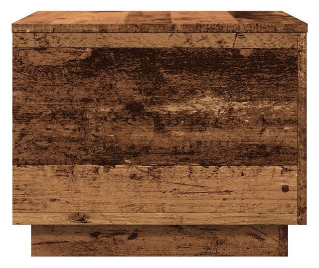 antik fa színű dohányzóasztal LED-lámpákkal 50 x 50 x 40 cm