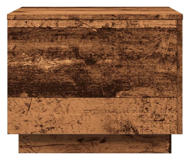 antik fa színű dohányzóasztal LED-lámpákkal 50 x 50 x 40 cm