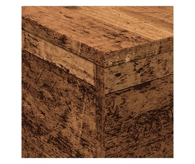 antik fa színű dohányzóasztal LED-lámpákkal 50 x 50 x 40 cm