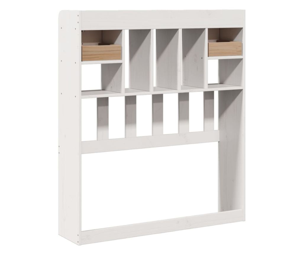 fehér tömör fenyőfa fejtámla tárolóval 90 cm - 6