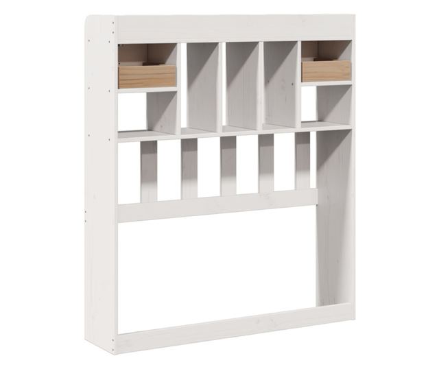 fehér tömör fenyőfa fejtámla tárolóval 75 cm