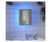 sonoma tölgy tükrös fürdőszobaszekrény LED-ekkel 40x12x45 cm