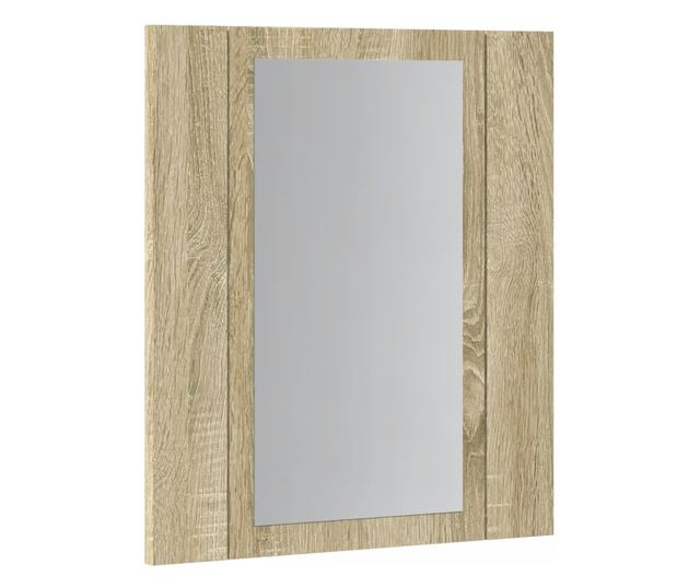 sonoma tölgy tükrös fürdőszobaszekrény LED-ekkel 40x12x45 cm