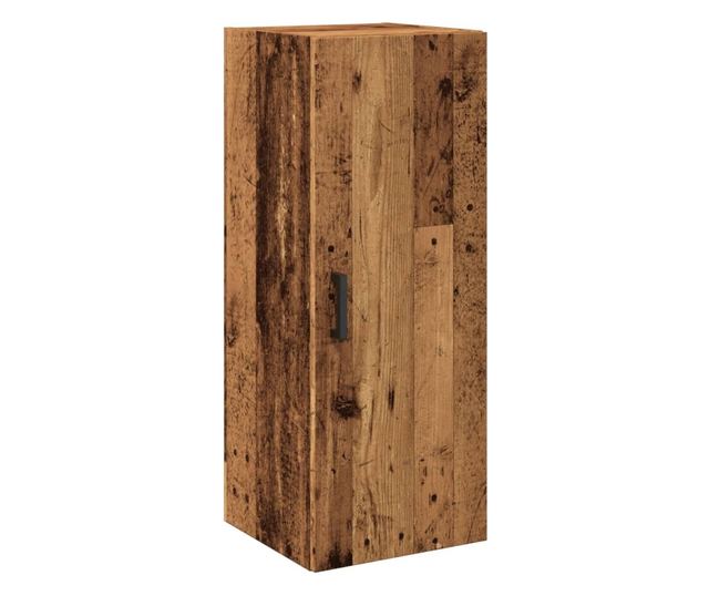 antik fa színű szerelt fa fali szekrény 34,5 x 34 x 90 cm