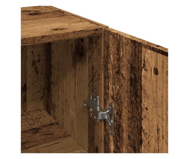 antik fa színű szerelt fa fali szekrény 34,5 x 34 x 90 cm