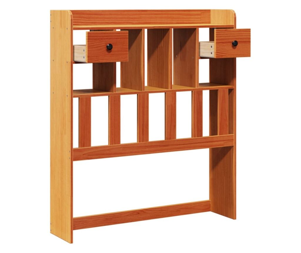 viaszbarna tömör fenyőfa fejtámla tárolóval 90 cm - 4