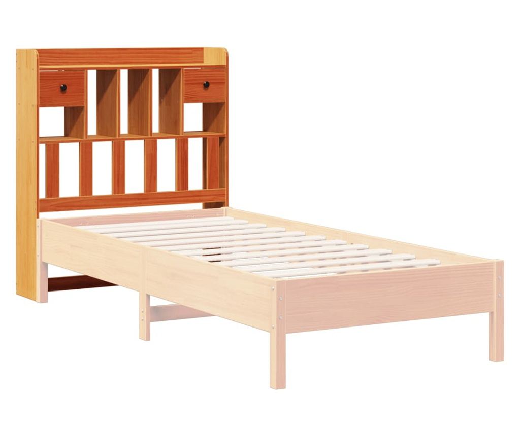 viaszbarna tömör fenyőfa fejtámla tárolóval 90 cm - 7