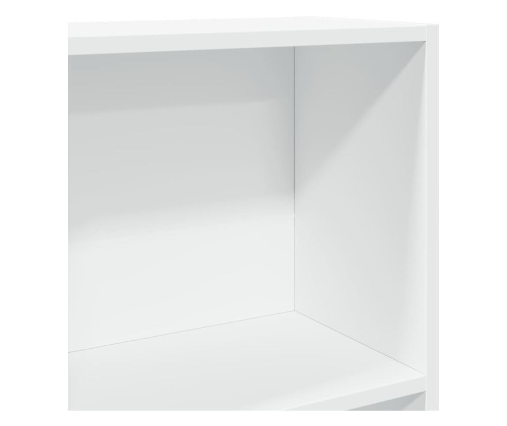 fehér szerelt fa könyvespolc 40 x 24 x 143 cm - 7