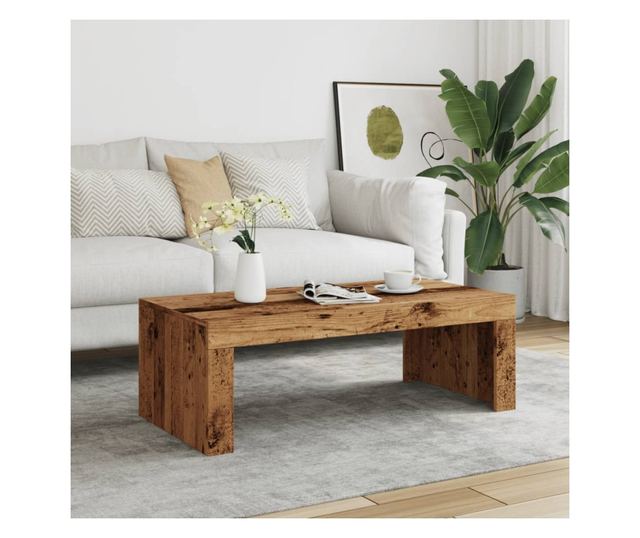 antik fa színű szerelt fa dohányzóasztal 102 x 50 x 35 cm