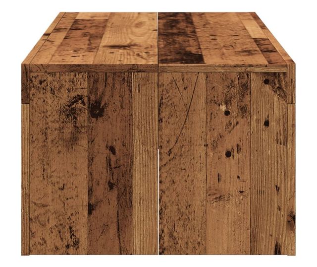 antik fa színű szerelt fa dohányzóasztal 102 x 50 x 35 cm