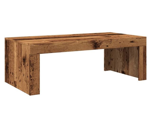 antik fa színű szerelt fa dohányzóasztal 102 x 50 x 35 cm