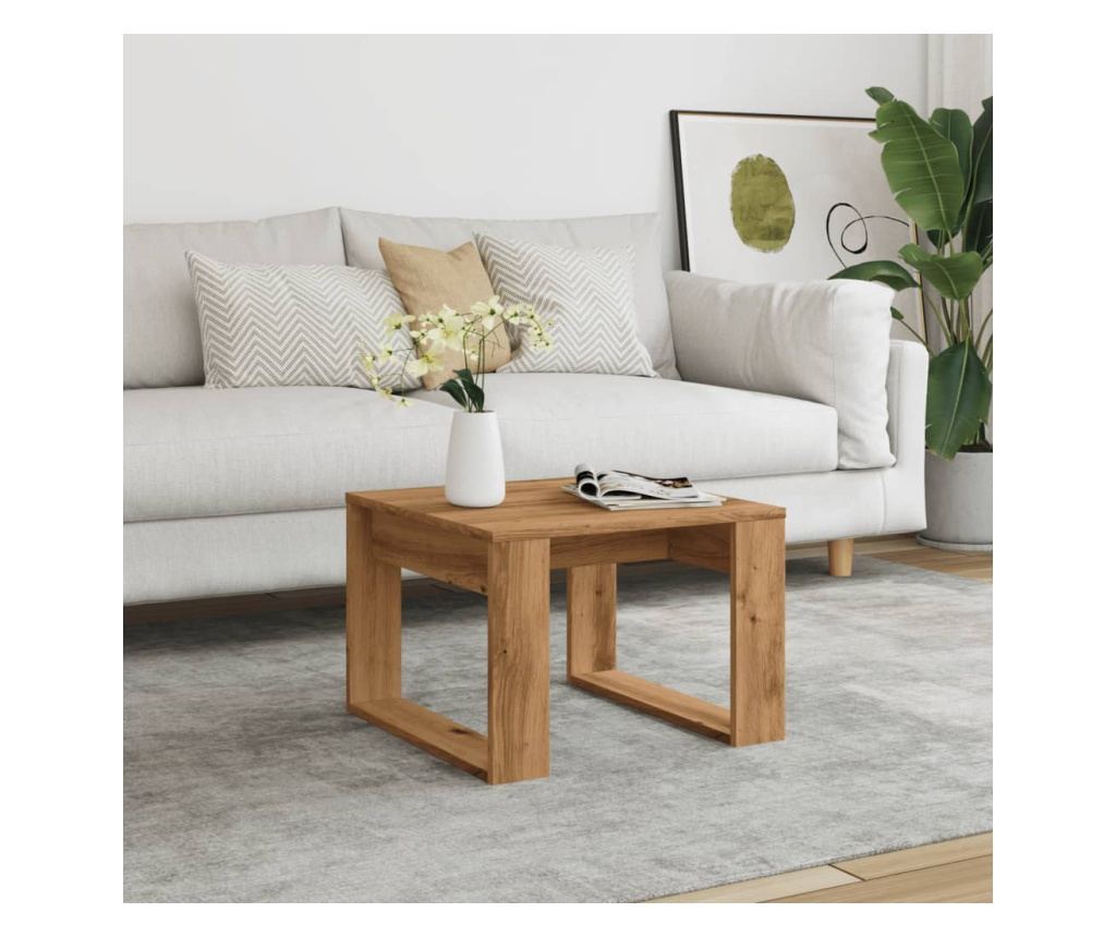 kézműves tölgy színű szerelt fa kisszekrény 50 x 50 x 35 cm - 3