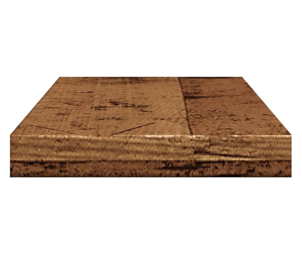 4 db antik fa színű szerelt fa fali polc 40 x 10 x 1,5 cm - 6