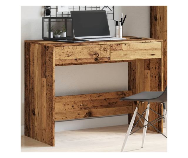 antik fa színű szerelt fa íróasztal 101 x 50 x 76,5 cm