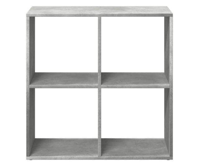 betonszürke szerelt fa elválasztó könyvespolc 69,5x29x69,5 cm