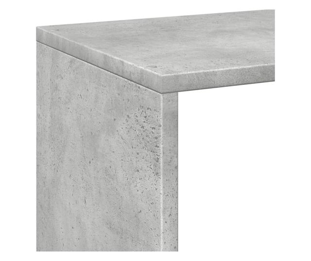 betonszürke szerelt fa elválasztó könyvespolc 69,5x29x69,5 cm