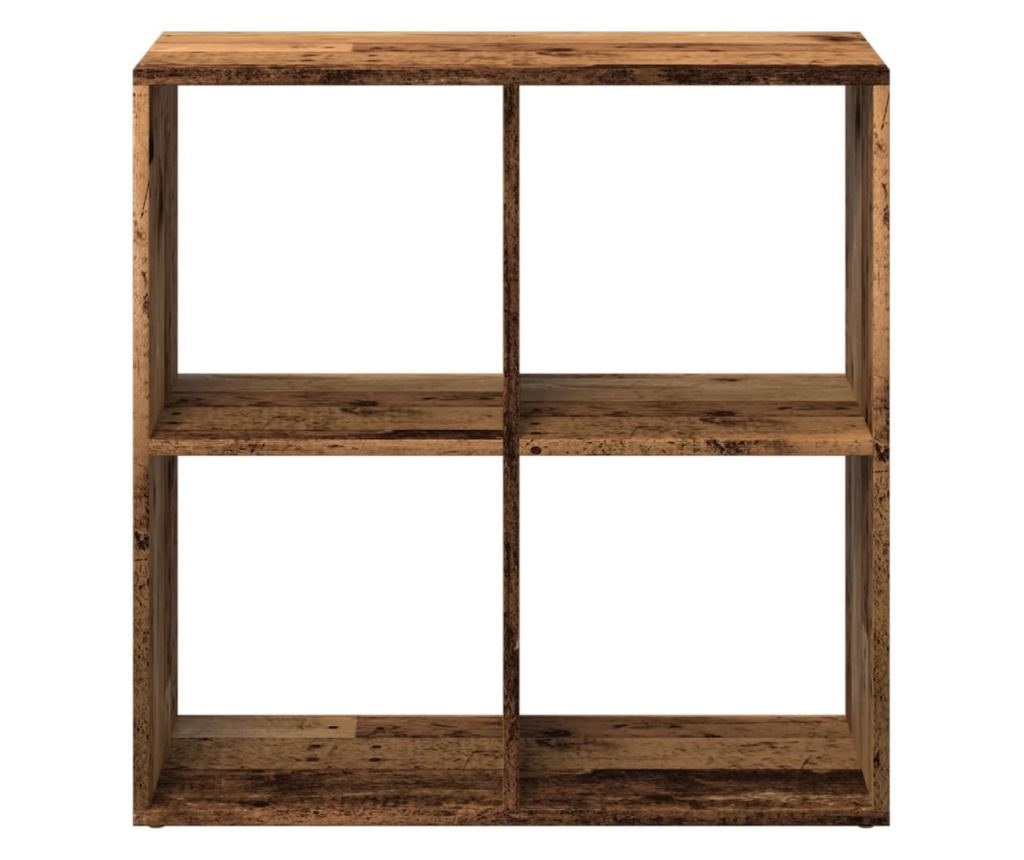 antik fa színű fa térelválasztó könyvespolc 69,5x29x69,5 cm - 5