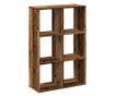 antik fa színű fa térelválasztó könyvespolc 69,5x29x103,5 cm