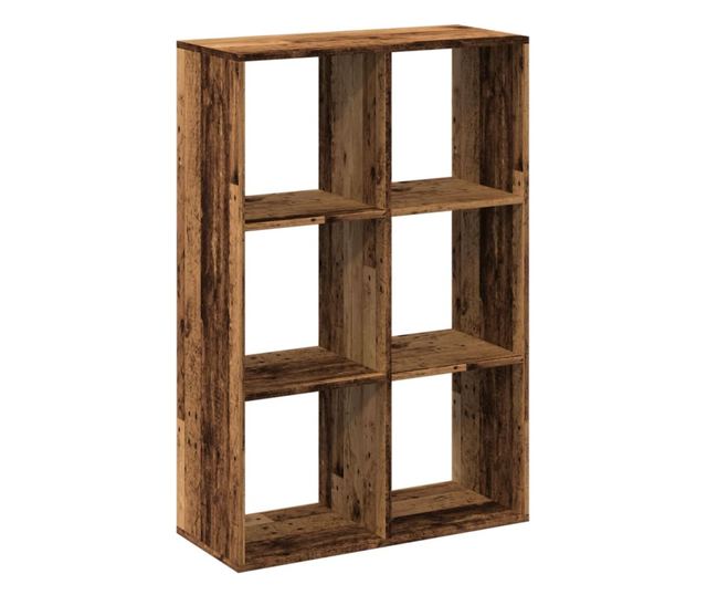 antik fa színű fa térelválasztó könyvespolc 69,5x29x103,5 cm