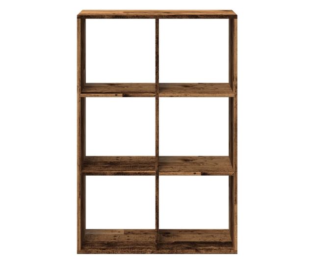 antik fa színű fa térelválasztó könyvespolc 69,5x29x103,5 cm