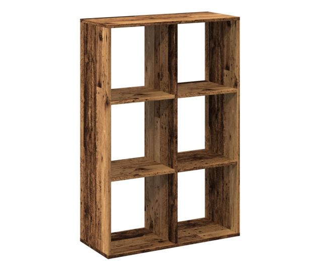 antik fa színű fa térelválasztó könyvespolc 69,5x29x103,5 cm