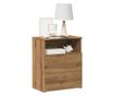 2 db kézműves tölgy színű szerelt fa éjjeliszekrény 50x32x60 cm thumbnail 1