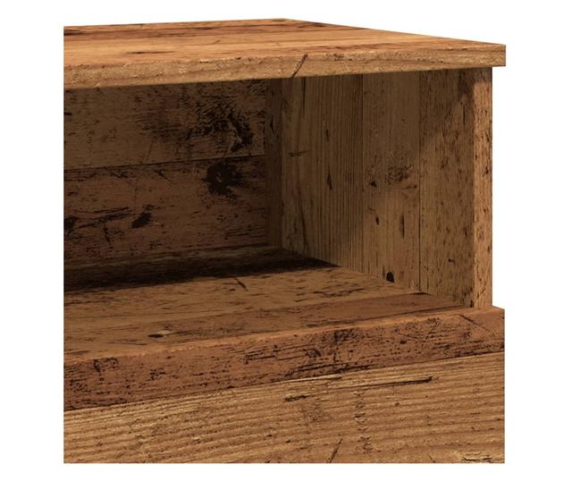 2 db antik fa színű szerelt fa éjjeliszekrény 50 x 32 x 60 cm